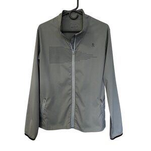 Oiselle Burke Ripstop Lightweight Full Zip Jacket Windbreaker Size 12 Light Gray